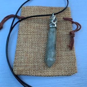 Labradorite Mens Necklace | Mens Crystal Necklace | Labradorite Pillar Necklace